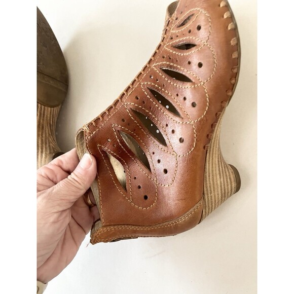 Pikolinos Java Gladiator Peep Toe Heeled Leather Sandals Brown Size 36 6 5.5 - Picture 9 of 10